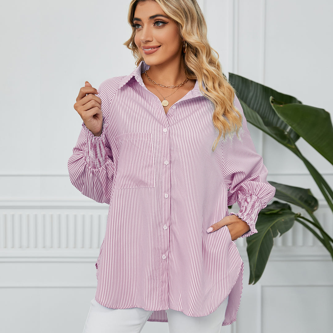 Lune London oversized casual blouse for women with stripes