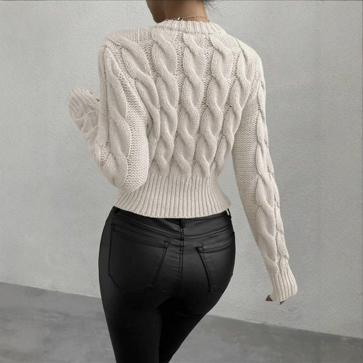 Woman Thick knit sweater with twisted pattern Lune London