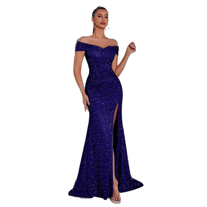Robe de soirée élégante pour femme avec design décolleté et sequins scintillants Chic & Stil