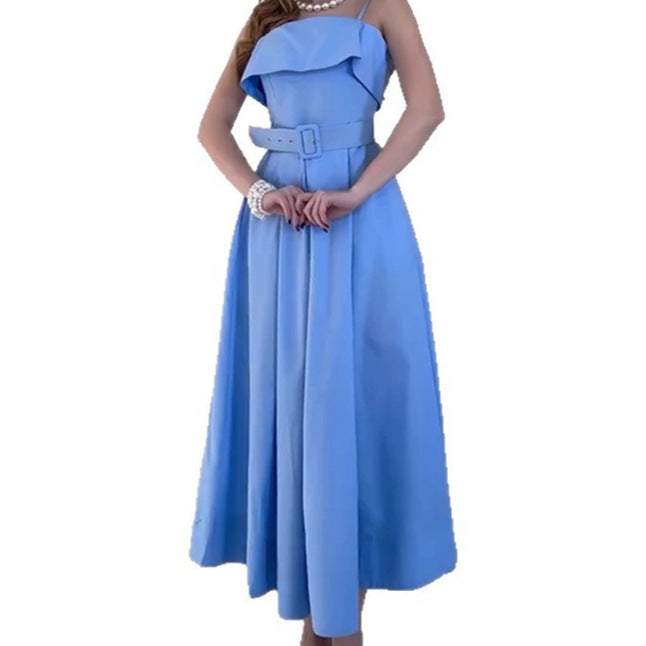 Robe maxi pour femme avec bretelles et ceinture cintrée Chic & Stil
