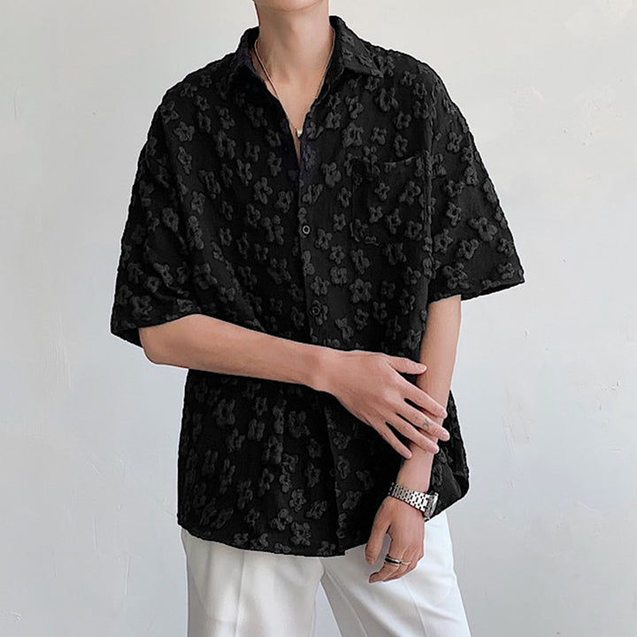 Short sleeve shirt for men with textured floral pattern Lune London