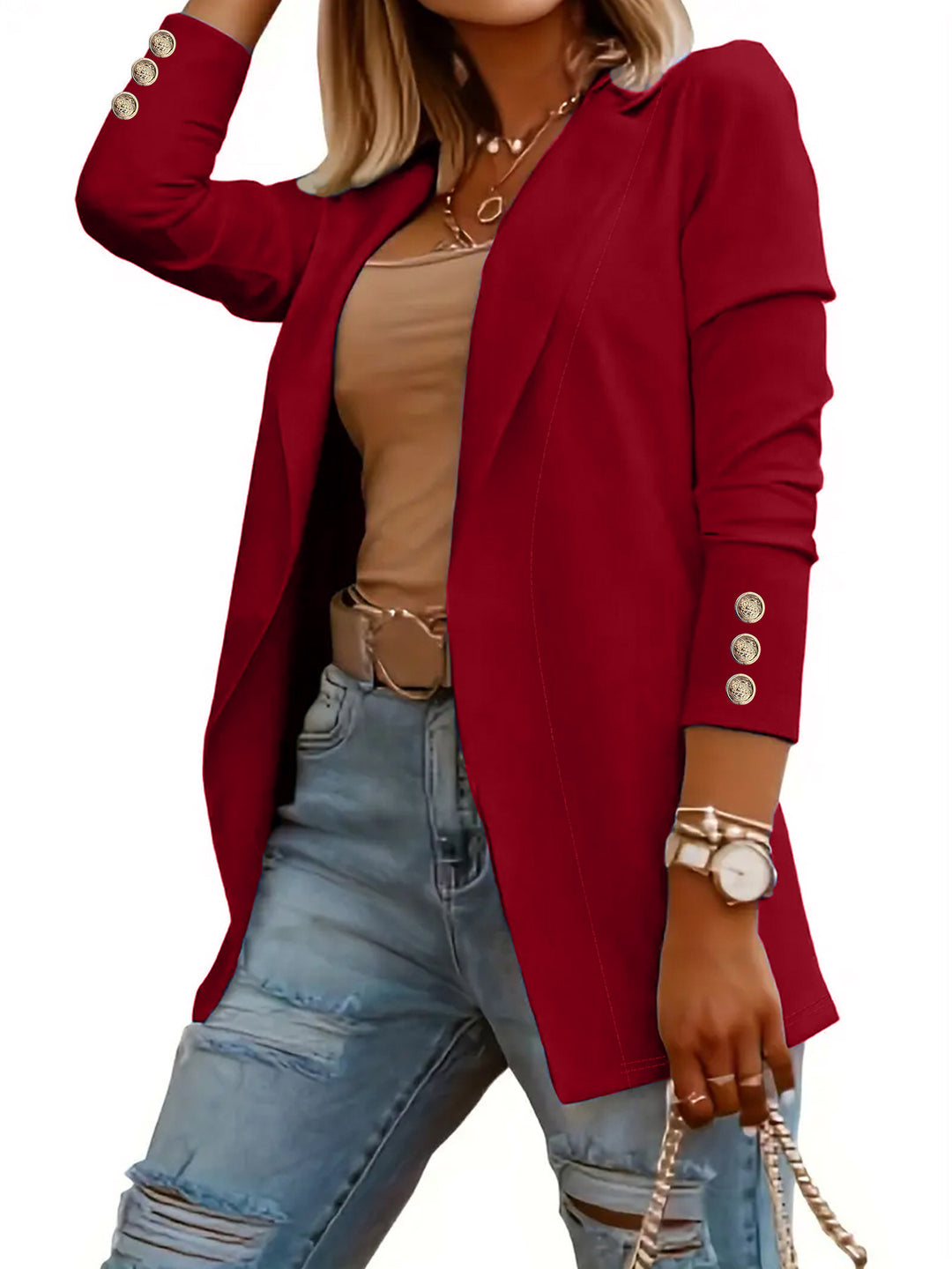 Ladies elegant blazer with trendy button details Lune London