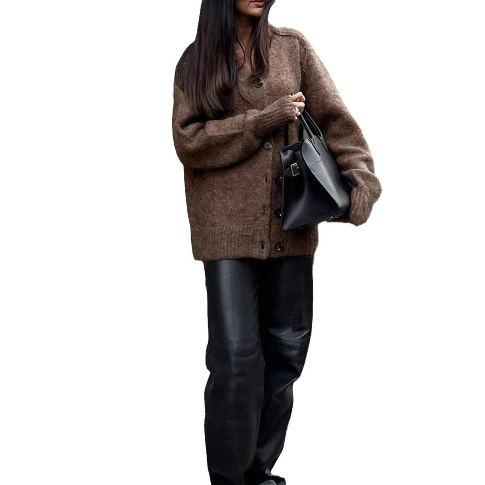Cardigan for women in soft knitted fabric with button closure Lune London