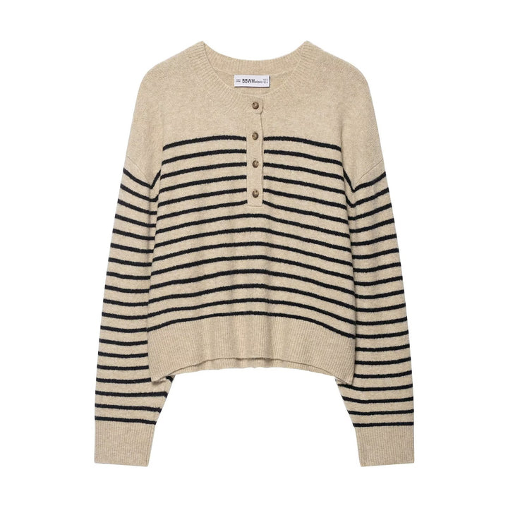 Pull en tricot rayé pour femmes Chic & Stil