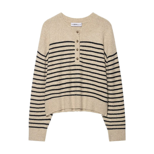 Pull en tricot rayé pour femmes Chic & Stil