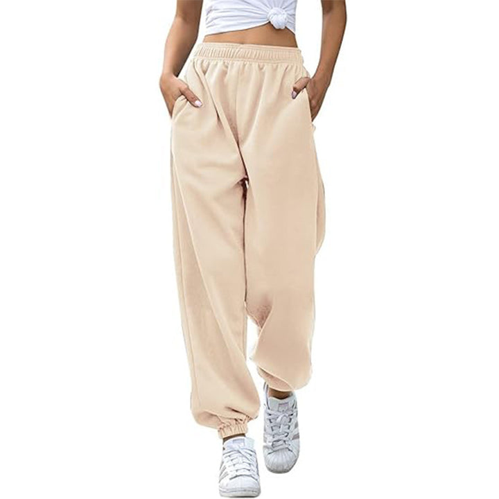 Casual pants for women with elastic waistband and side pockets Lune London