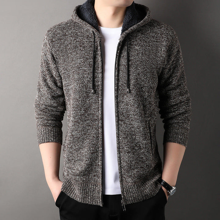 Lune London | Men's fashionable cardigan with hood and soft padded lining