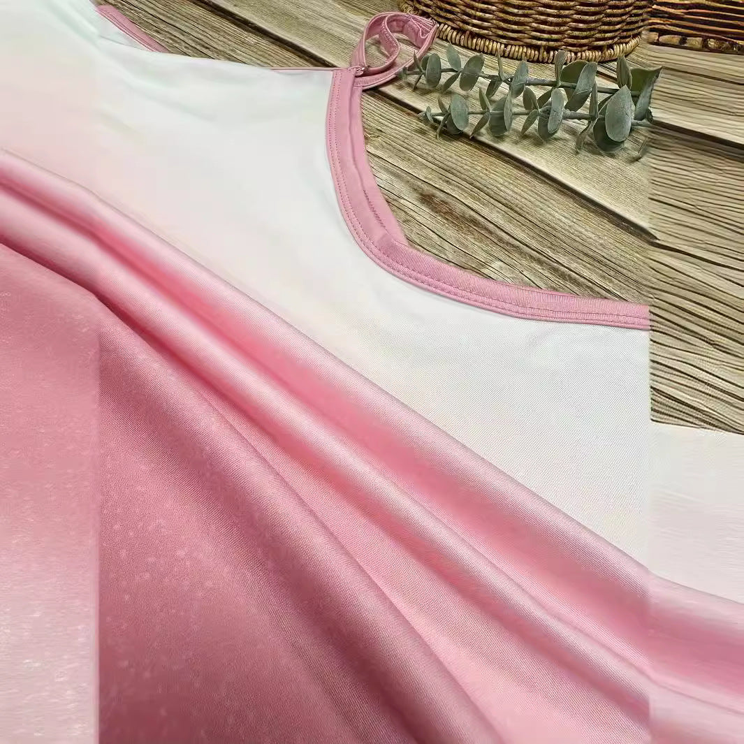 Maxi dress for women with sporty V-neck and trendy gradient color Lune London