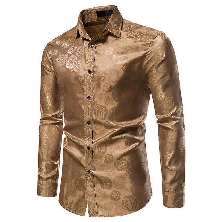 Shirt for men with floral patterns and an elegant shine Lune London
