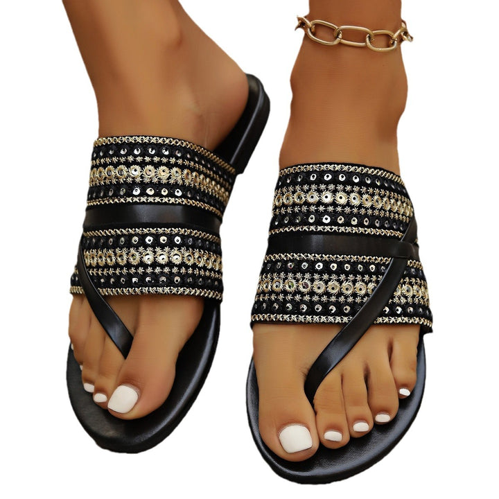 Ladies Artisan Pearl Slide Sandals Lune London