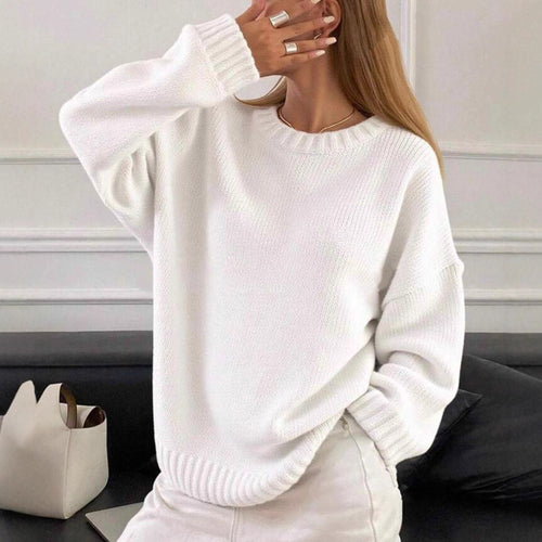 Women's casual oversized knit sweaters with round neck Lune London