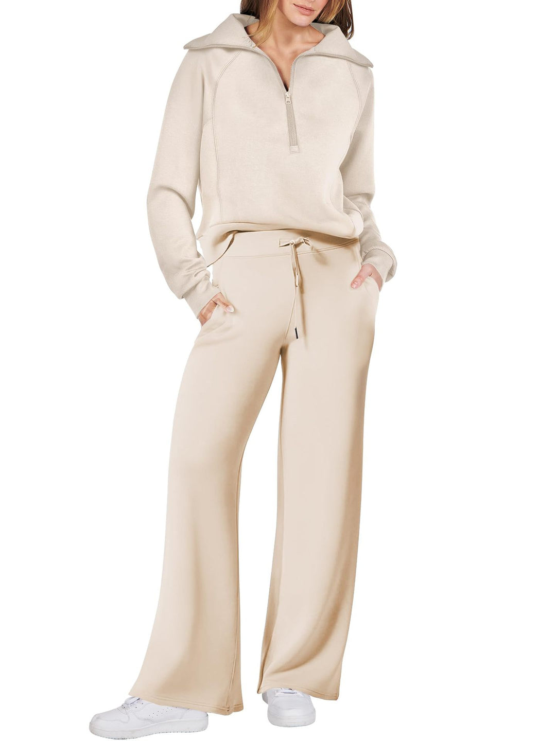 Women Comfortable Casual Loungewear Set with High Collar and Loose Fit Lune London