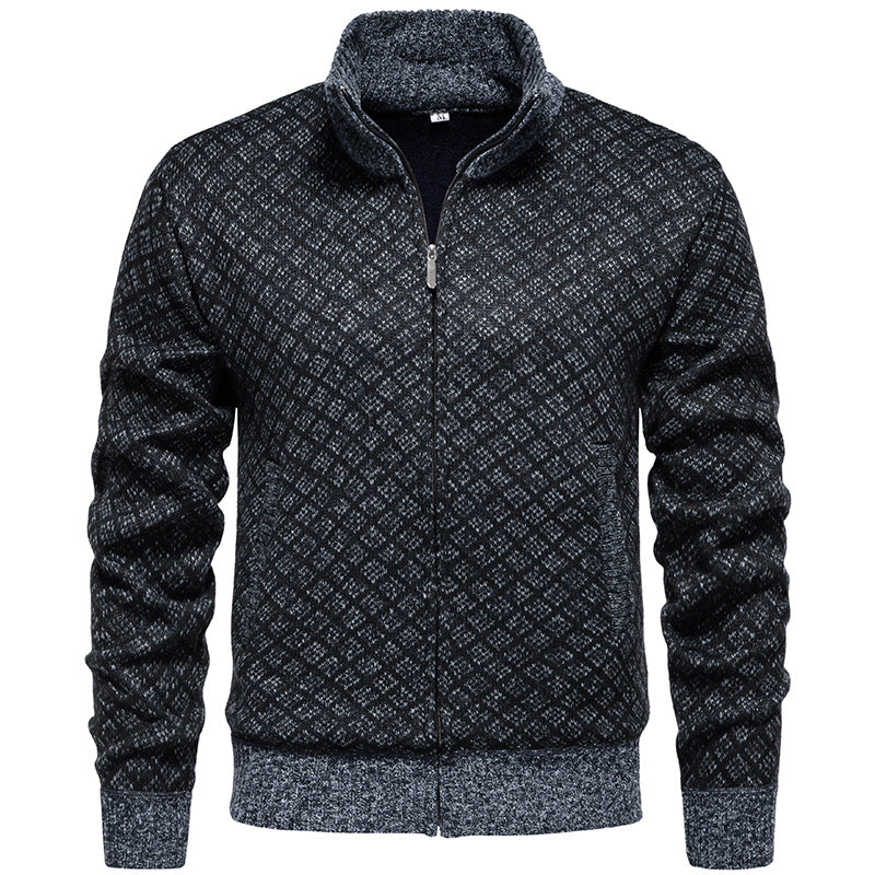 Men's sports knit jacket with modern pattern Lune London