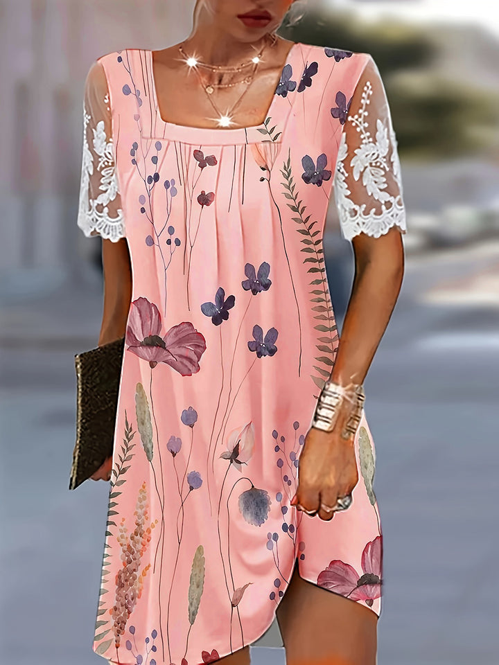 Lune London Floral Pattern Shift Dress for Women