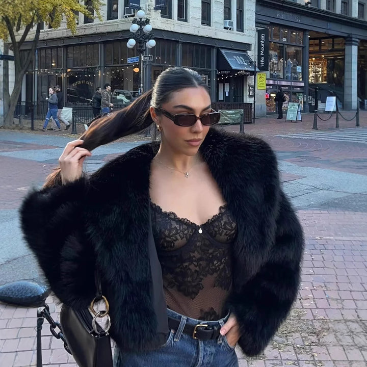 Ladies Trendy Lune London Faux Fur Jacket