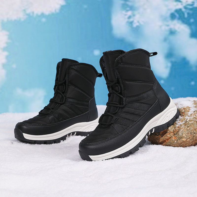 Women's waterproof winter boots, padded, with non-slip sole and elastic quick-lacing system Lune London