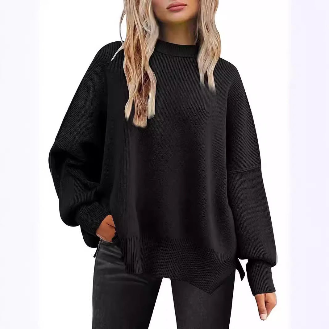 Oversized knitted sweater for women with wide sleeves and a textured surface Lune London