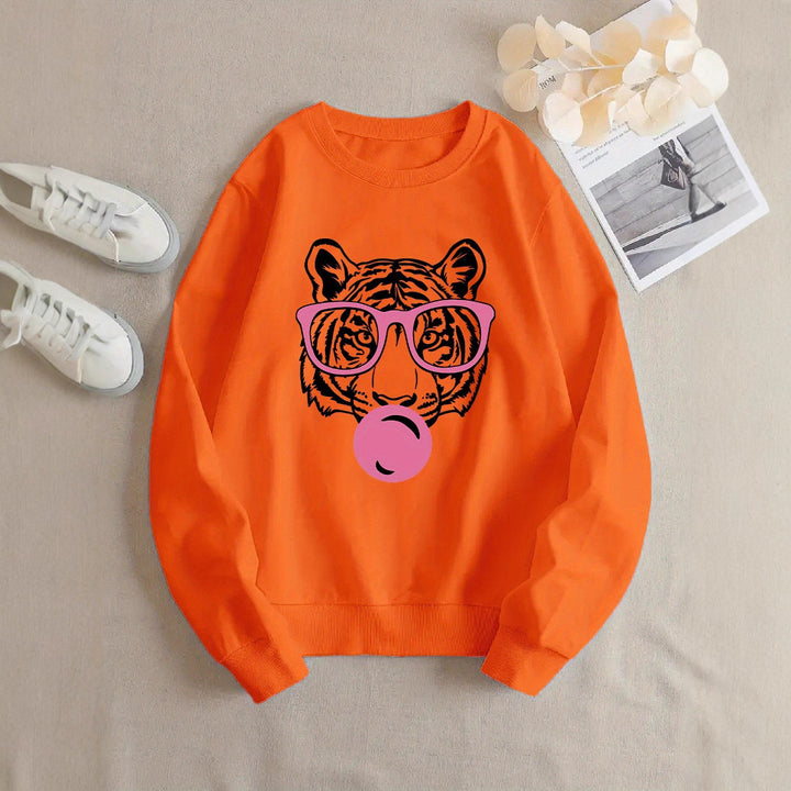 Sweat-shirt pour femmes avec design de tigre créatif et coupe décontractée Chic & Stil