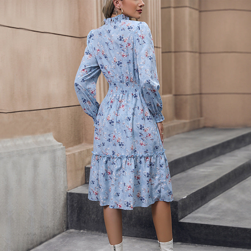 Midi dress for women with floral accents and gathered details Lune London