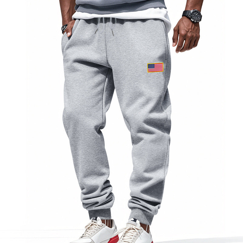 Casual men's sports pants with American flag Lune London