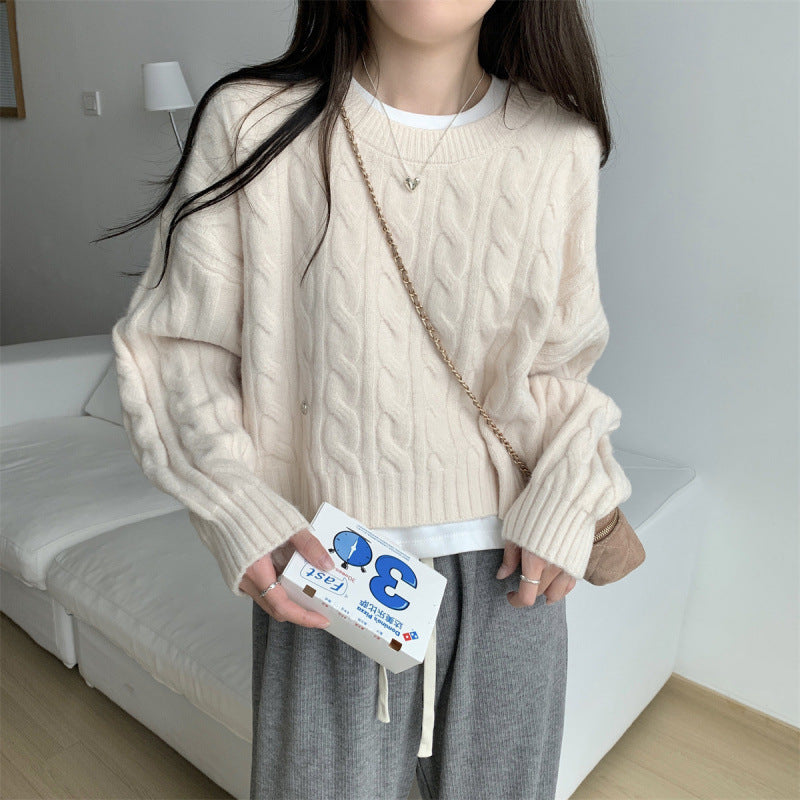 Pull chunky en tricot pour femmes avec une coupe décontractée et un motif en câbles Chic & Stil