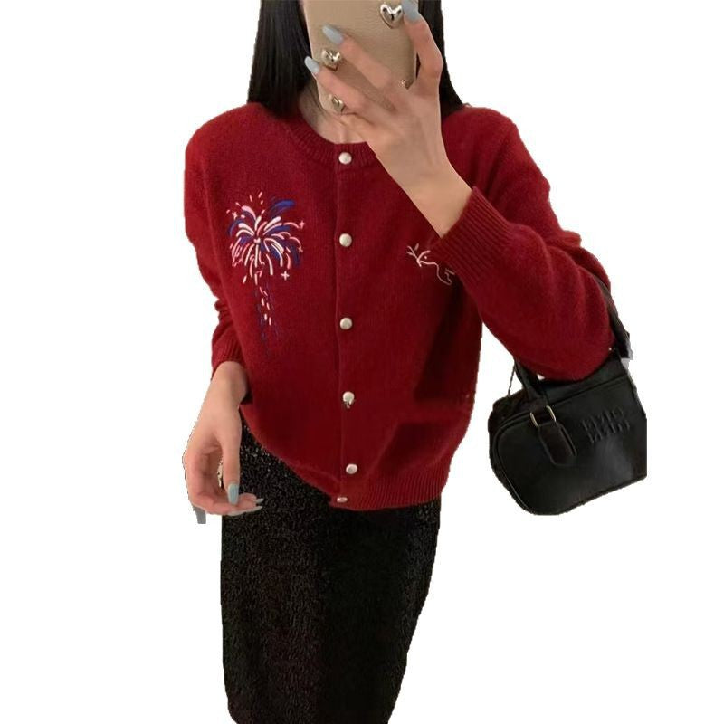 Lady cardigan with artistic pattern Lune London