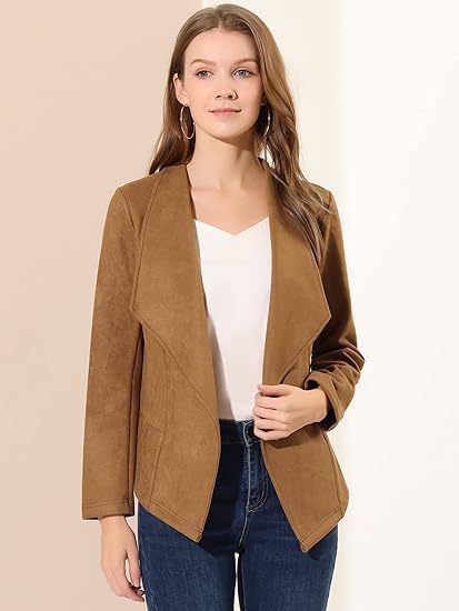 Dames Élégant Blazer en Suède Lune London