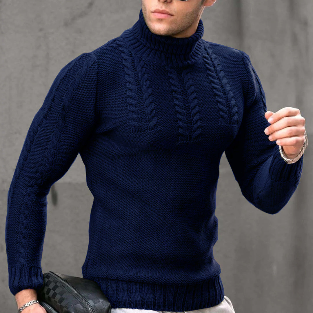 Knitted pullover for men with high collar Lune London
