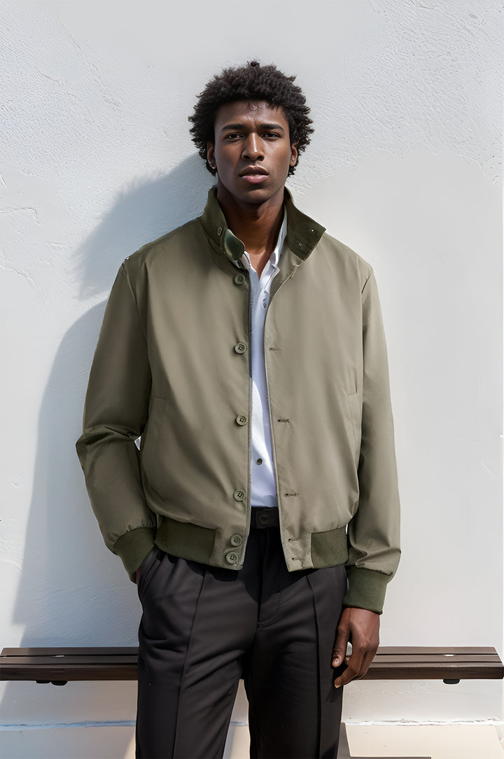 Trendy casual jacket for men with protective high collar and practical pockets Lune London