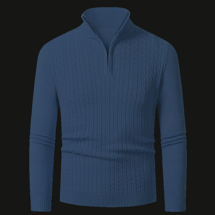 Fine knit sweater for men with trendy zipper Lune London