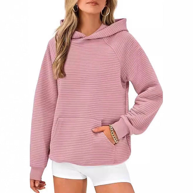 Casual hooded sweatshirt for women in structured cotton Lune London