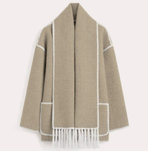 Fringed jacket for women with elegant trim at the hem Lune London