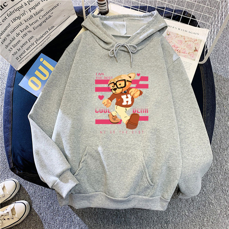 Women's hoodie with funny bear motifs and unique graphic print Chic & Stil