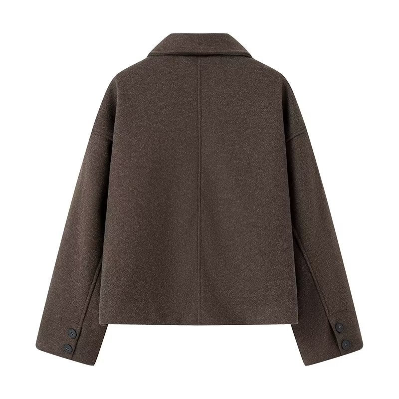 Women's Cropped Wool Jacket with Modern Cut and Practical Pockets Lune London