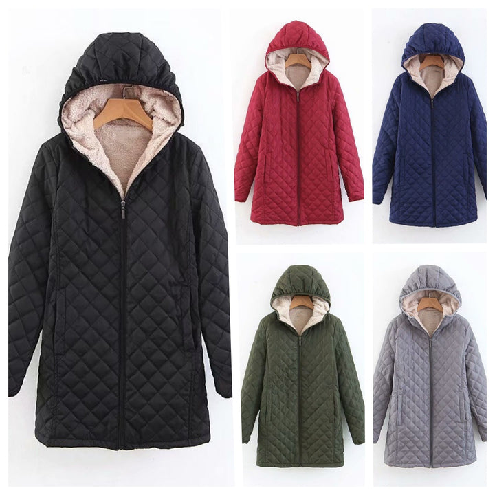 Lune Londonl Women's Quilted Winter Jacket with Lined Hood