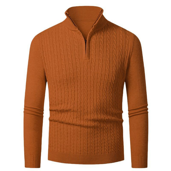 Women's knitted sweater with trendy cable knit pattern and turtleneck Lune London