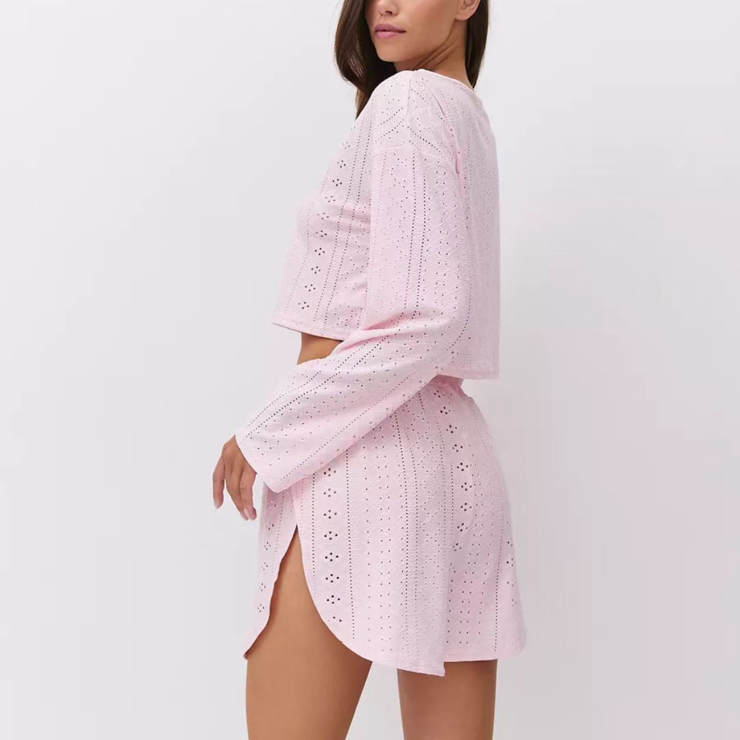 Leisure set for women with a lightweight top and an elastic skirt Lune London
