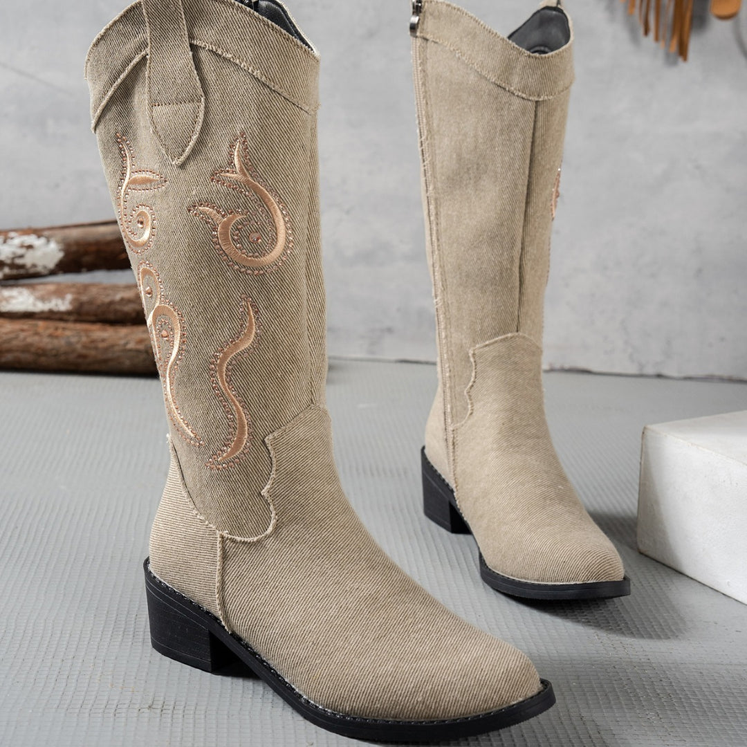 Cowgirl boots for women with stylish embroidery design Lune London