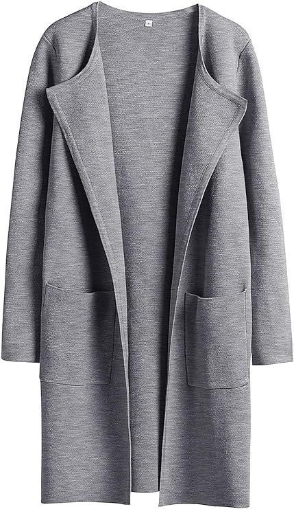 Lune London Women's Open Front Knitted Jacket with Practical Pockets
