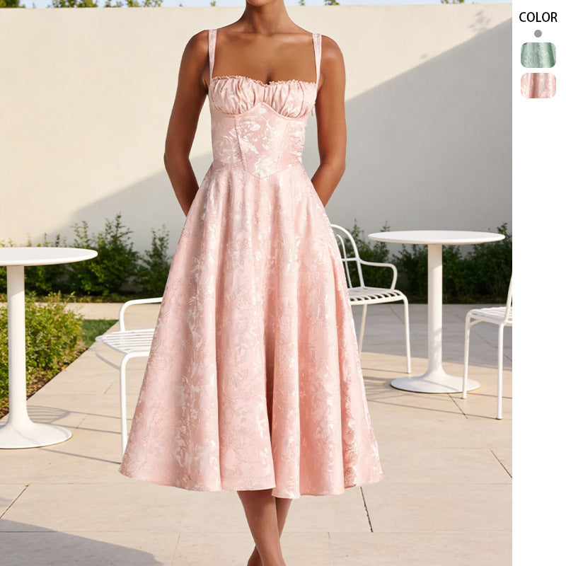 Glamorous cocktail dress for women with ruffled top and voluminous skirt Chic & Stil