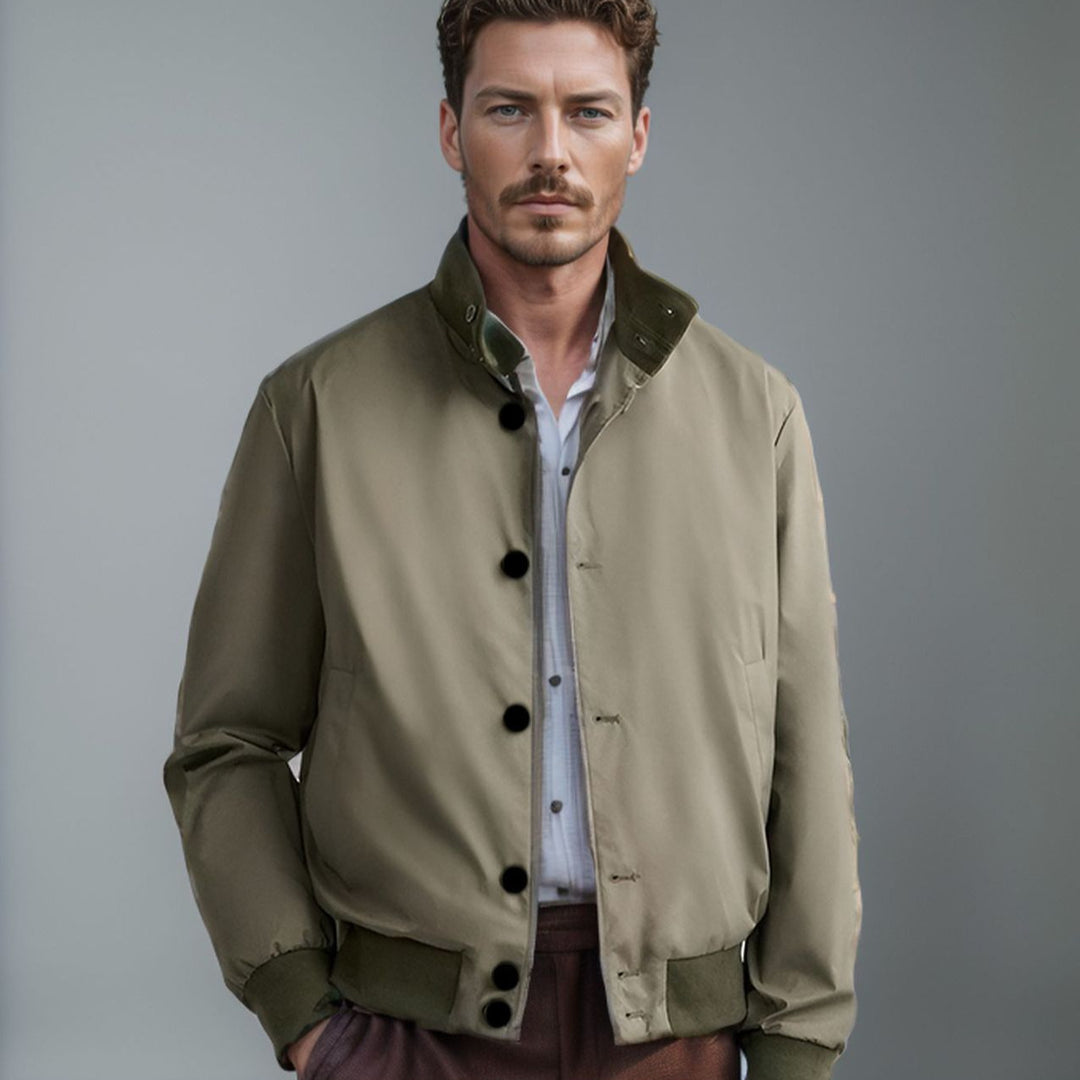 Trendy casual jacket for men with protective high collar and practical pockets Lune London