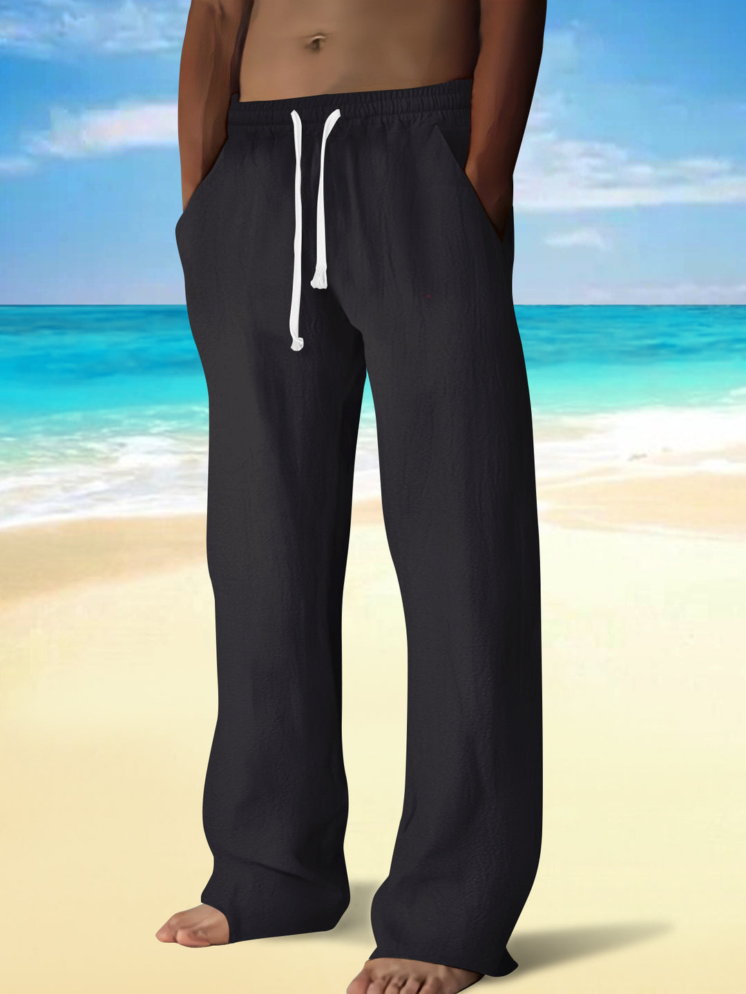 Casual beach pants for men with elastic waistband and practical pockets Lune London