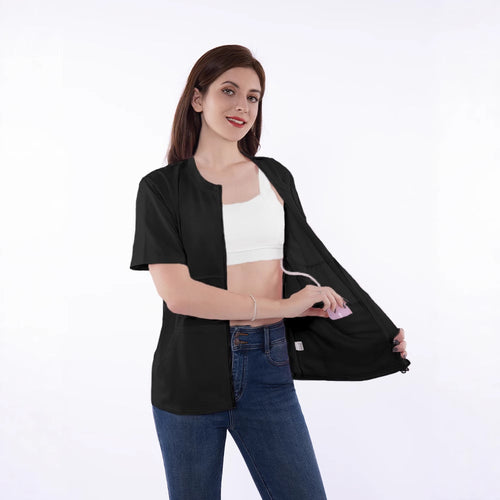 Short sporty jacket for women with short sleeves, featuring a practical zipper and a casual fit Lune London