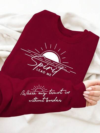 Sweatshirt pour femmes avec impression inspirante et tissu doux et fluide Chic & Stil