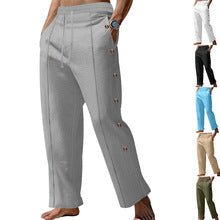 Chino pants for men with side buttons and elastic waist Lune London
