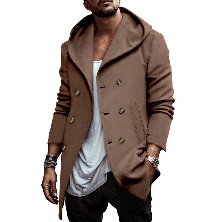 Fashionable men's hooded coat with double-breasted buttons and high-quality details Lune London