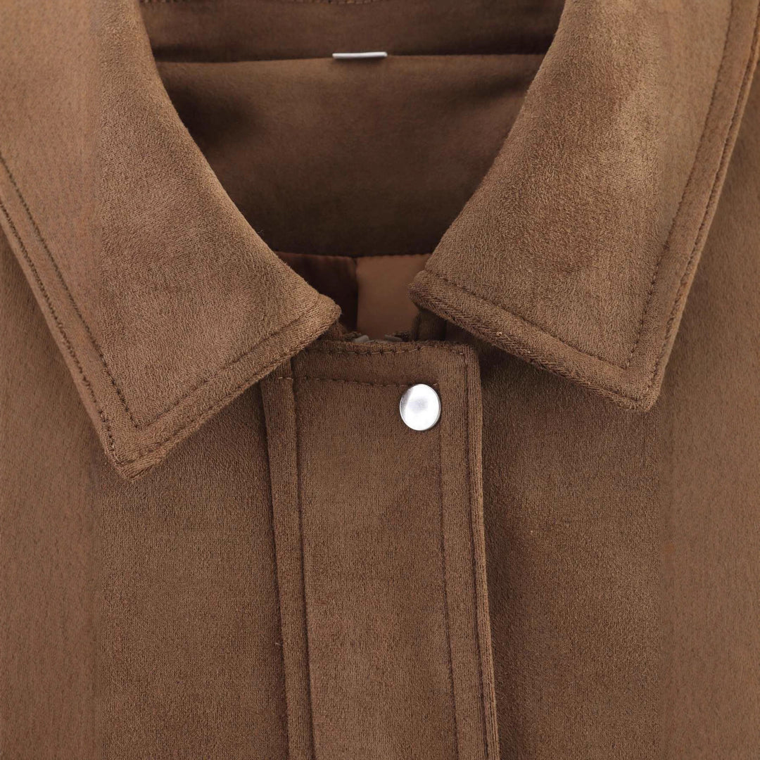 Casual oversized faux leather jacket for women with practical pockets Lune London