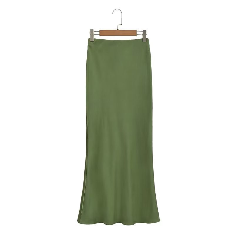 Jupe en satin élégante pour femmes au style minimaliste avec drapé doux Chic & Stil