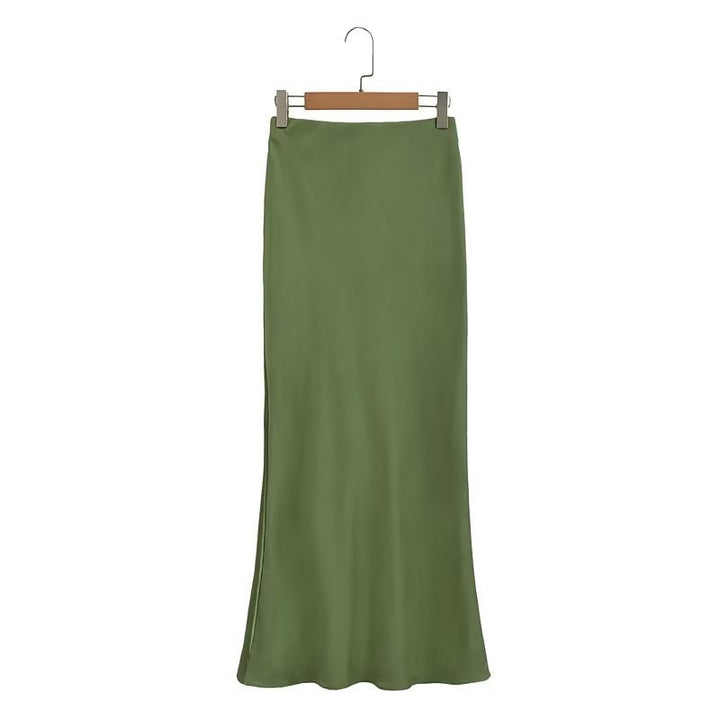 Jupe en satin élégante pour femmes au style minimaliste avec drapé doux Chic & Stil