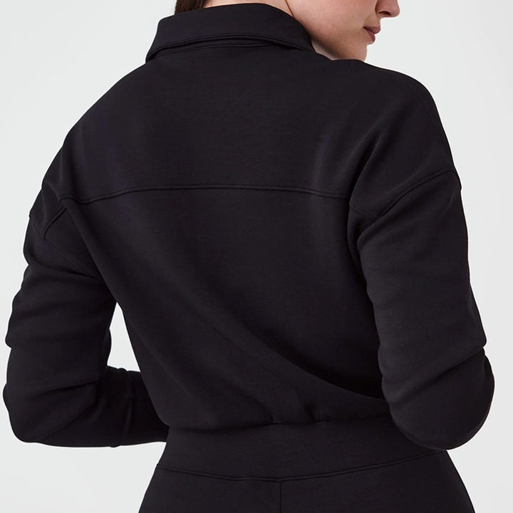 Ladies Luxurious Lounge Jumpsuit with elegant high collar and convenient zipper Lune London